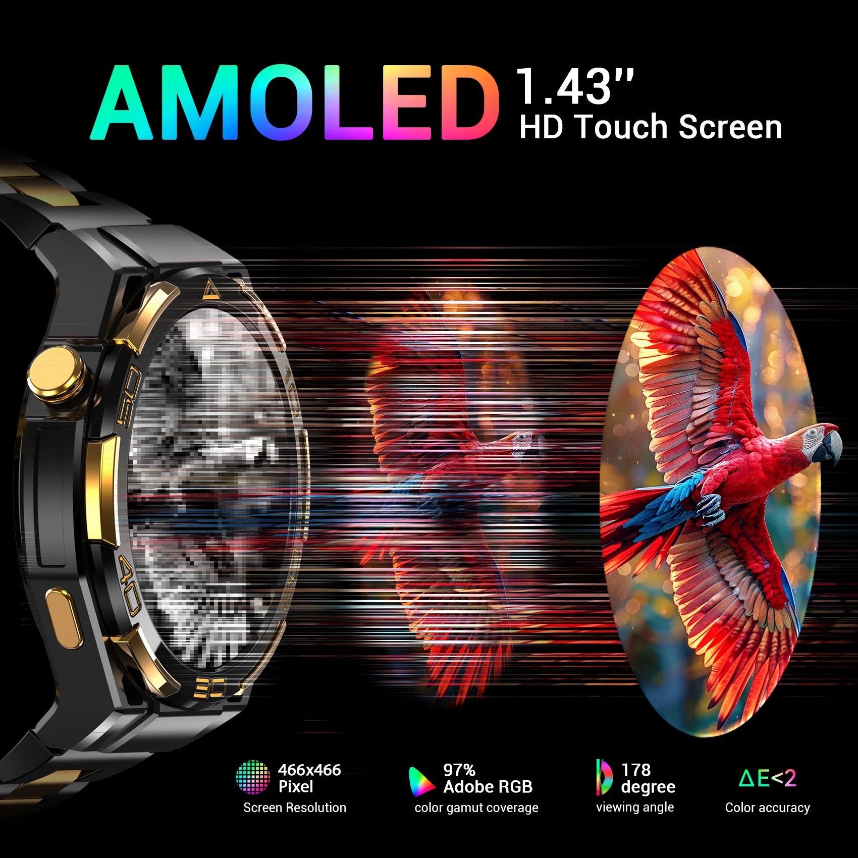 New Blackview W90 Pro GPS Smart Watch 1.43