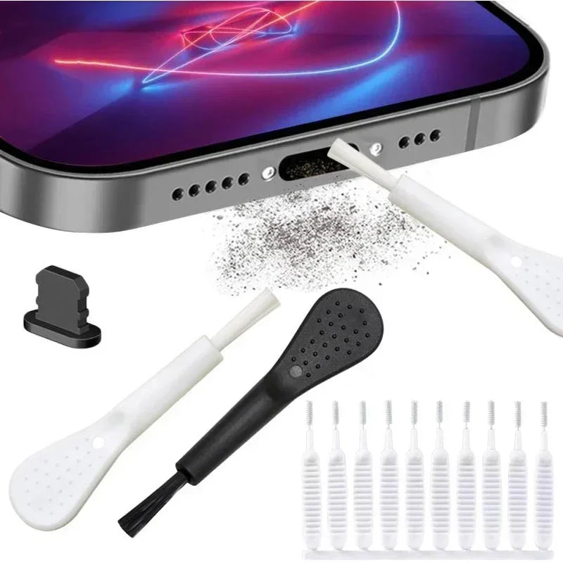 Cell Phone Charging Port Dust Plug with Cleaning Brush for IPhone 15 14 13 16Pro Max Plus Samsung Xiaomi IOS Type C Cleaner Set