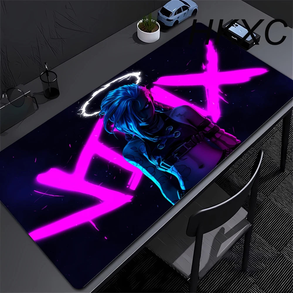 Arcane Jinx Anime Mouse Pad Large Computer Office Game Table Mats XXL Rubber Anti-slip Gaming Keyboard Mousepads Long Desk Pads