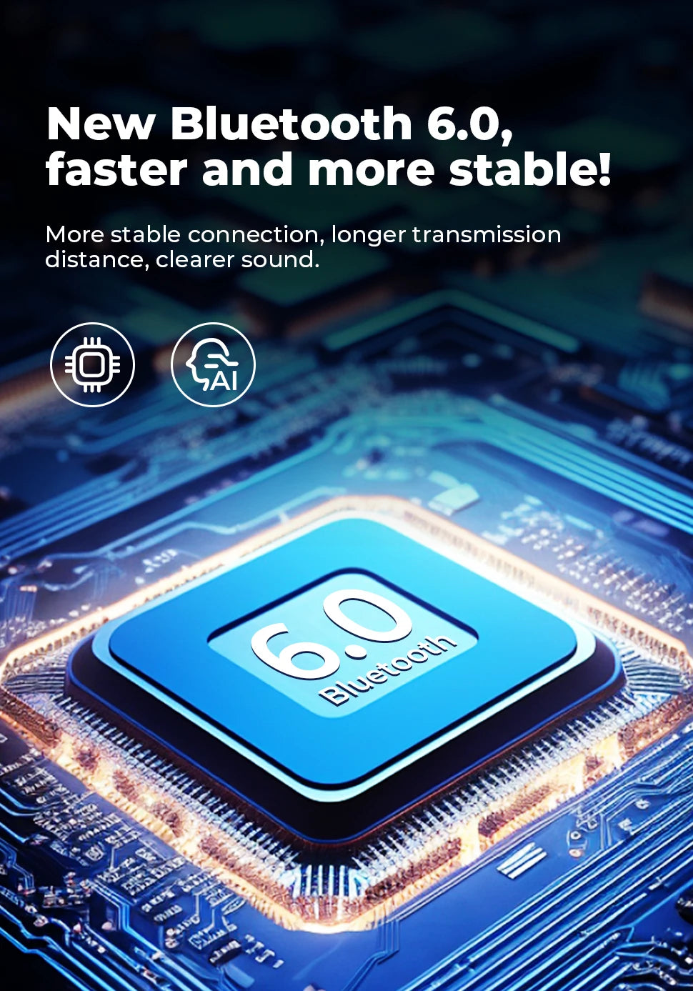 HTC NE16 AI Earphones Bluetooth V6 TWS Sports Wireless Headphones with Mic Noise Reduction HD Call AI Translator Earbuds Mini