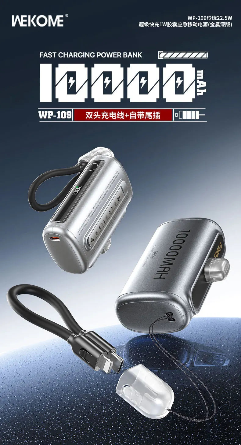 Mini PowerBank 10000mAh Spare battery Portable Charger Mobile External Battery Fast charging For iPhone Samsung Xiaomi