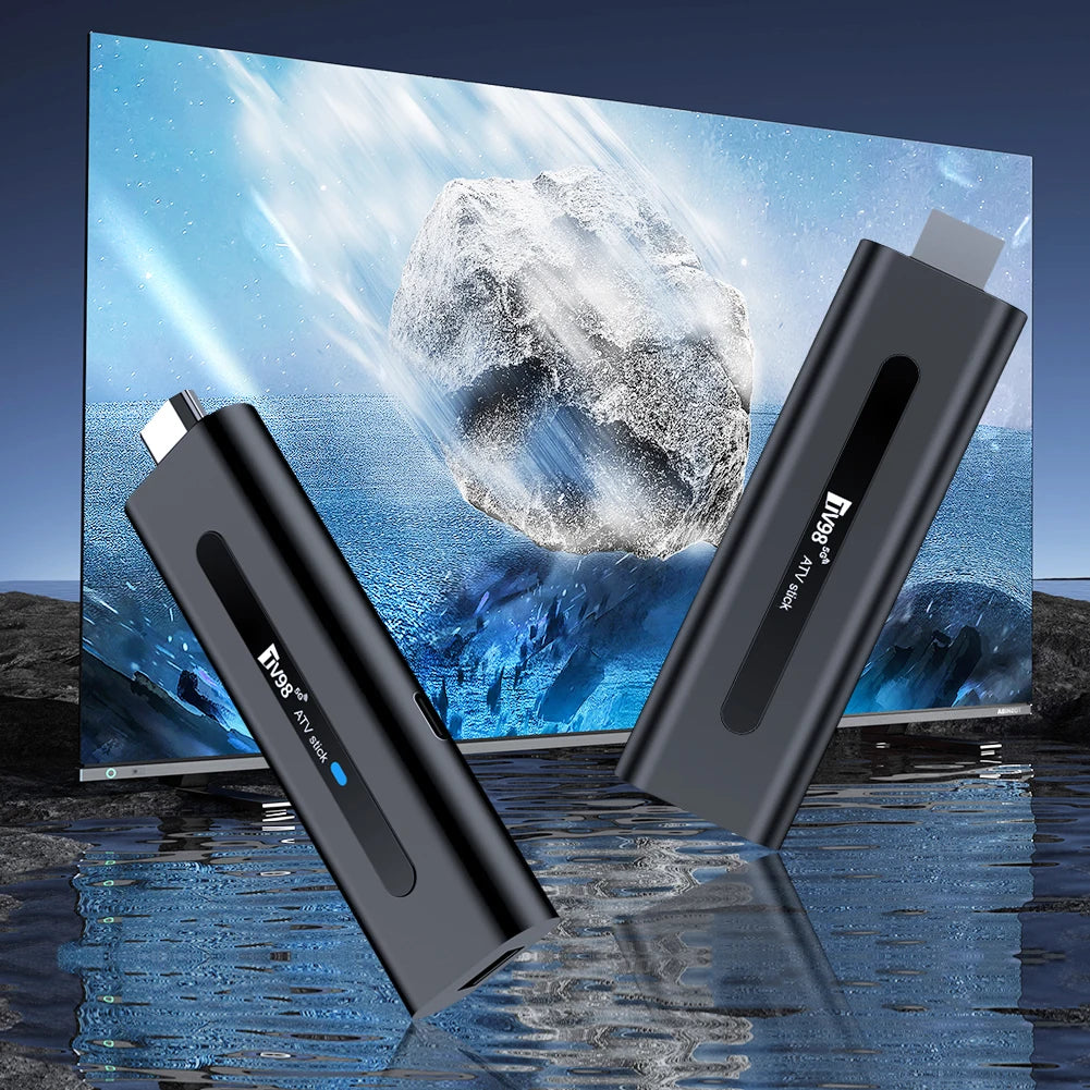 TV98 ATV H313 Android TV Stick 14.0 8K 2.4G 5G WiFi Quad Core BT5.0 Set Top Box Smart TV Box for Network Media Player