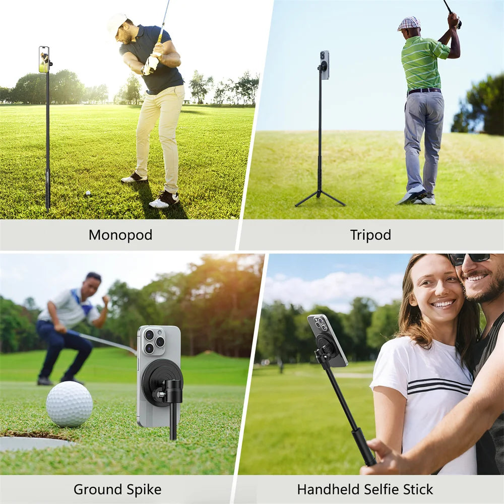 Golf BallHead Mobile Phone Magnetic Stand Outdoor Swing Fishing Insertion Photography Selfie Stick Hand Tools for Magsafe iPhone