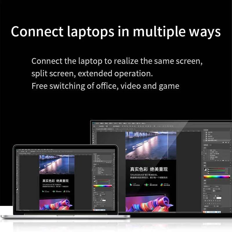 VCHANCE 13.3-Inch 60 Hz OLED Portable Monitor – 1ms, HDR600, DCI-P3, USB-C & HDMI