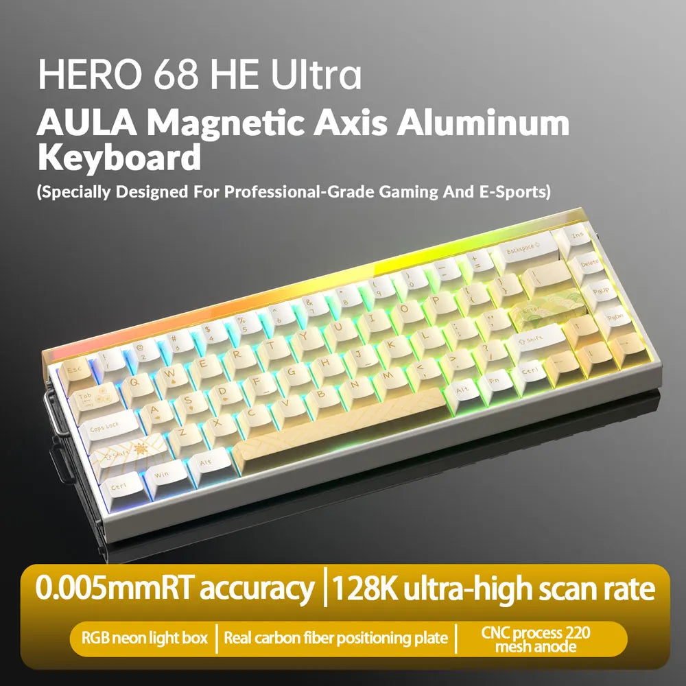 AULA HERO68HE Pro\Ultra Magnetic Gaming Keyboard 75% Magnetic Switch Keyboard Rapid Trigger for Esports PBT High Quality Keycaps