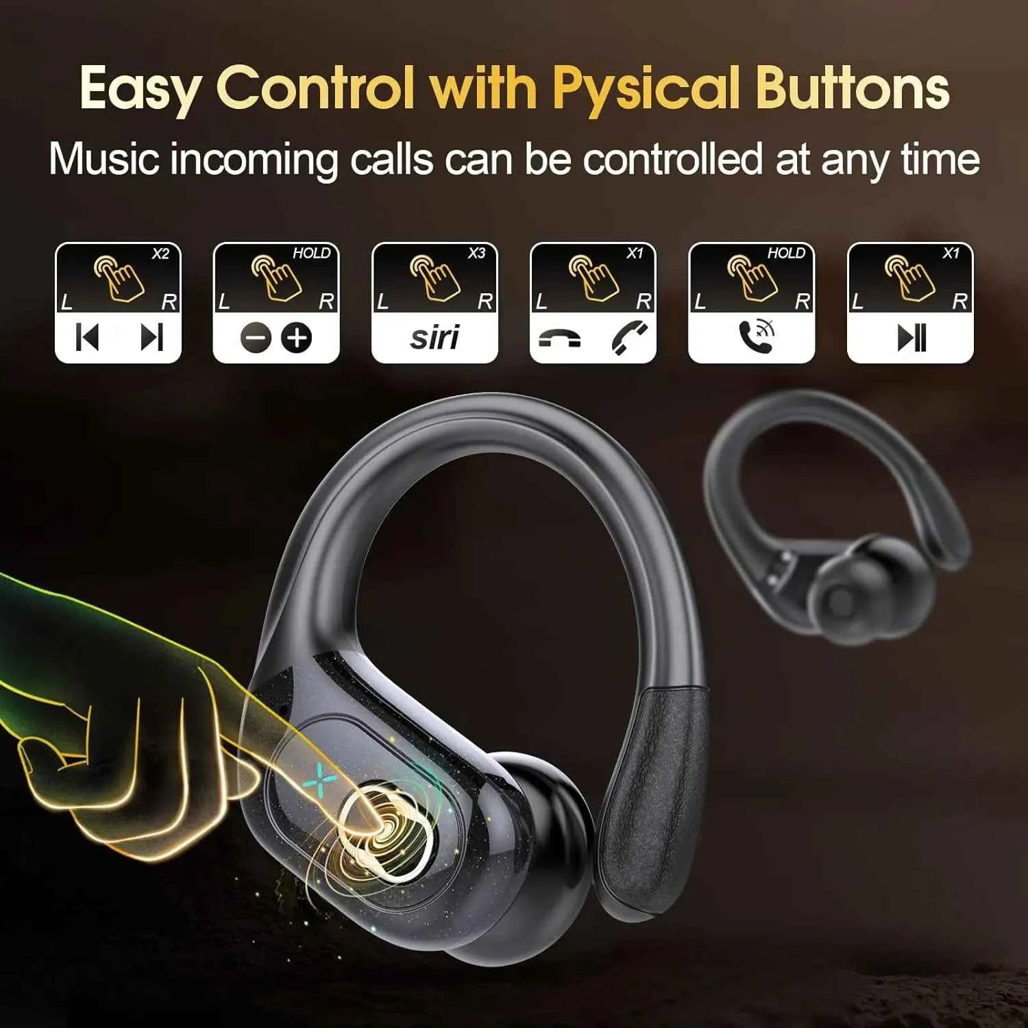 Original GDLYL HD65 TWS Bluetooth V5.4 Headphones Wireless LED Digital Display Earphones Noise Reduction Waterproof Headset New