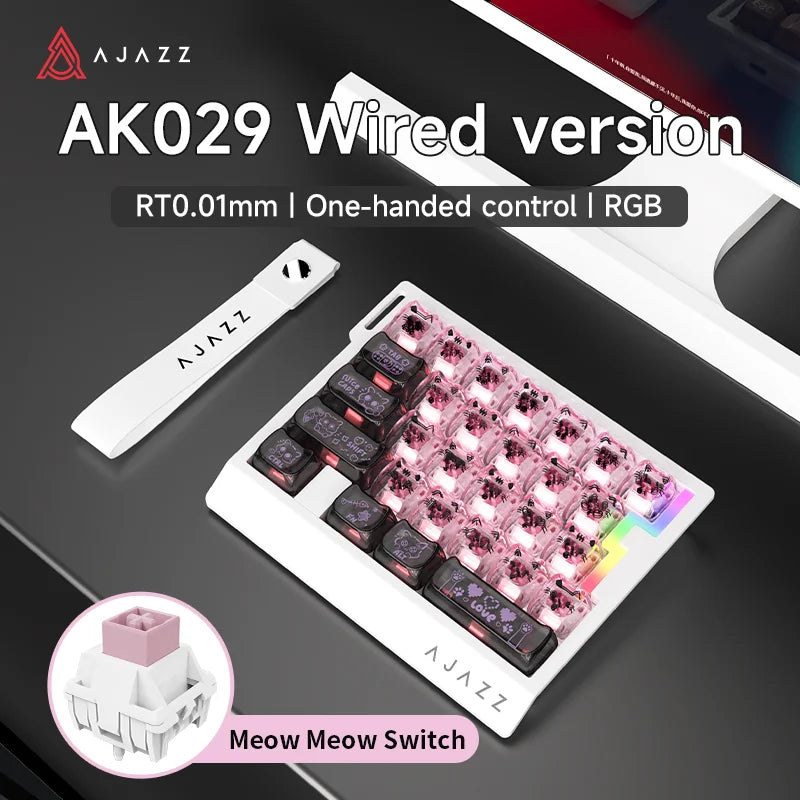 AJAZZ AK029 Wired Gaming Magnetic Switch Magnetic Rice Switch HIFI Edition, RGB Backlight, DIY Support