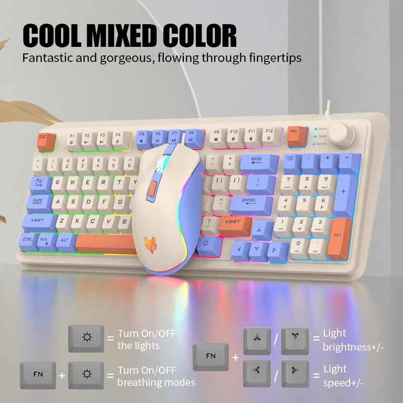 K820 USB Wired Gaming Keyboard Mouse Set, Illuminated Desktop/Laptop ...