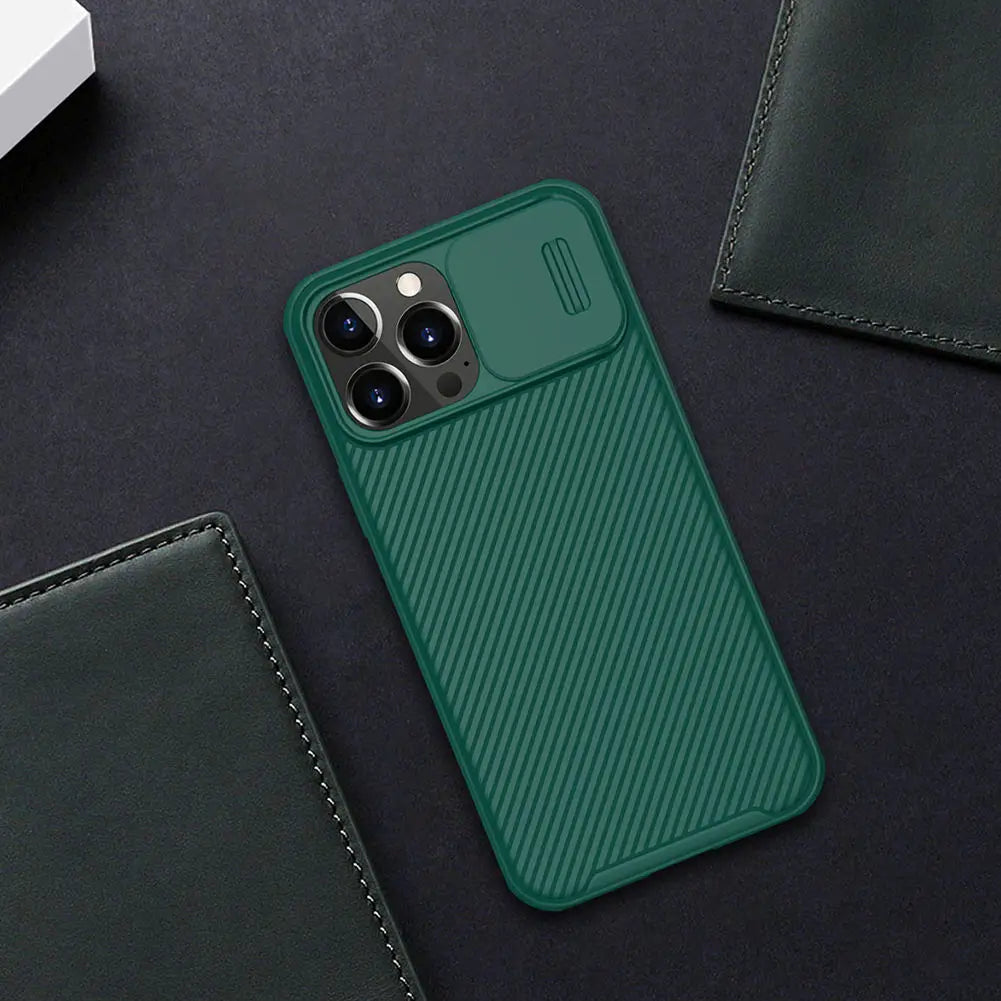 for iPhone 13 Pro Max Camshield Phone Case,NILLKIN Camera Protection Slide Protect Cover Lens Protection Case