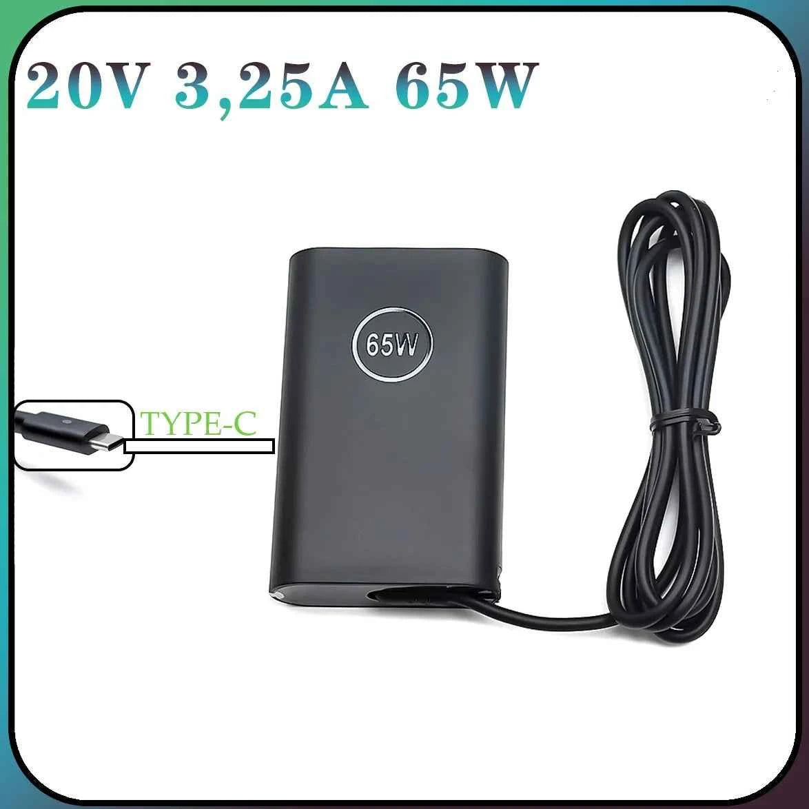 20V 3.25A 65W USB-C Type-C AC Adapter Laptop Charger For Dell Latitude 3330 5330 5430 5530 7330 7430 7530 9430 3570 Carregadores