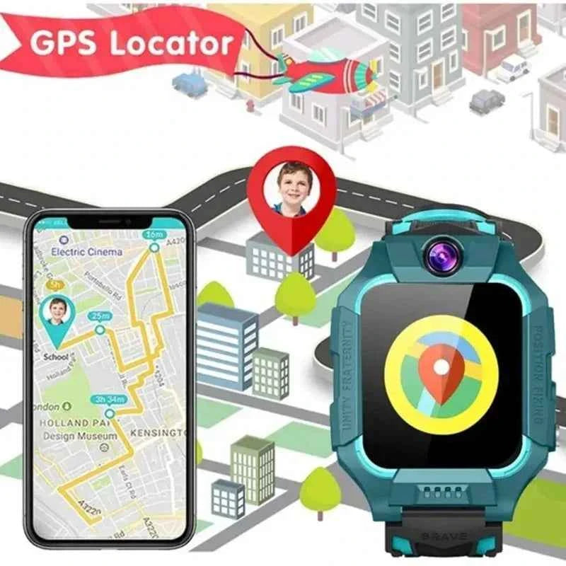 Lenovo Kids Smart Watch SOS GPS Location Sim Card Camera Heart Rate Monitoring Bluetooth Calling Waterproof Gift For Android