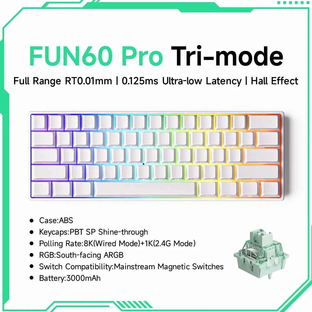 Akko MonsGeek FUN68 FUN60 PRO&MAX HE Magnetic Keyboard 60% 65% Gaming Keyboards Rapid Trigger 8K Custom Keyboard Gaming Esports