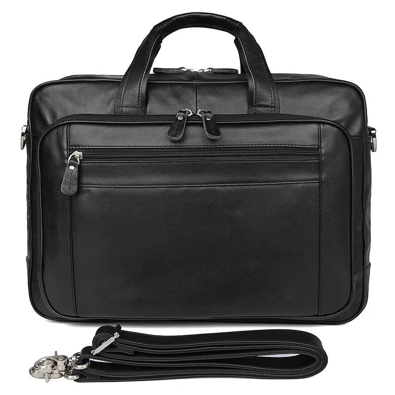 High Quality Genuine Leather Men Briefcase Business bag Crazy Horse Leather Large 17