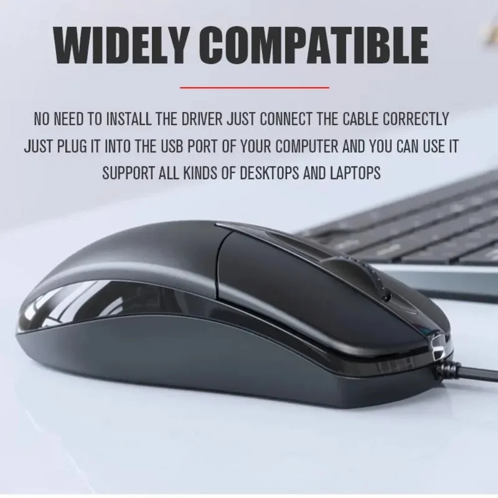 USB Optical Wired Mouse - 1200DPI