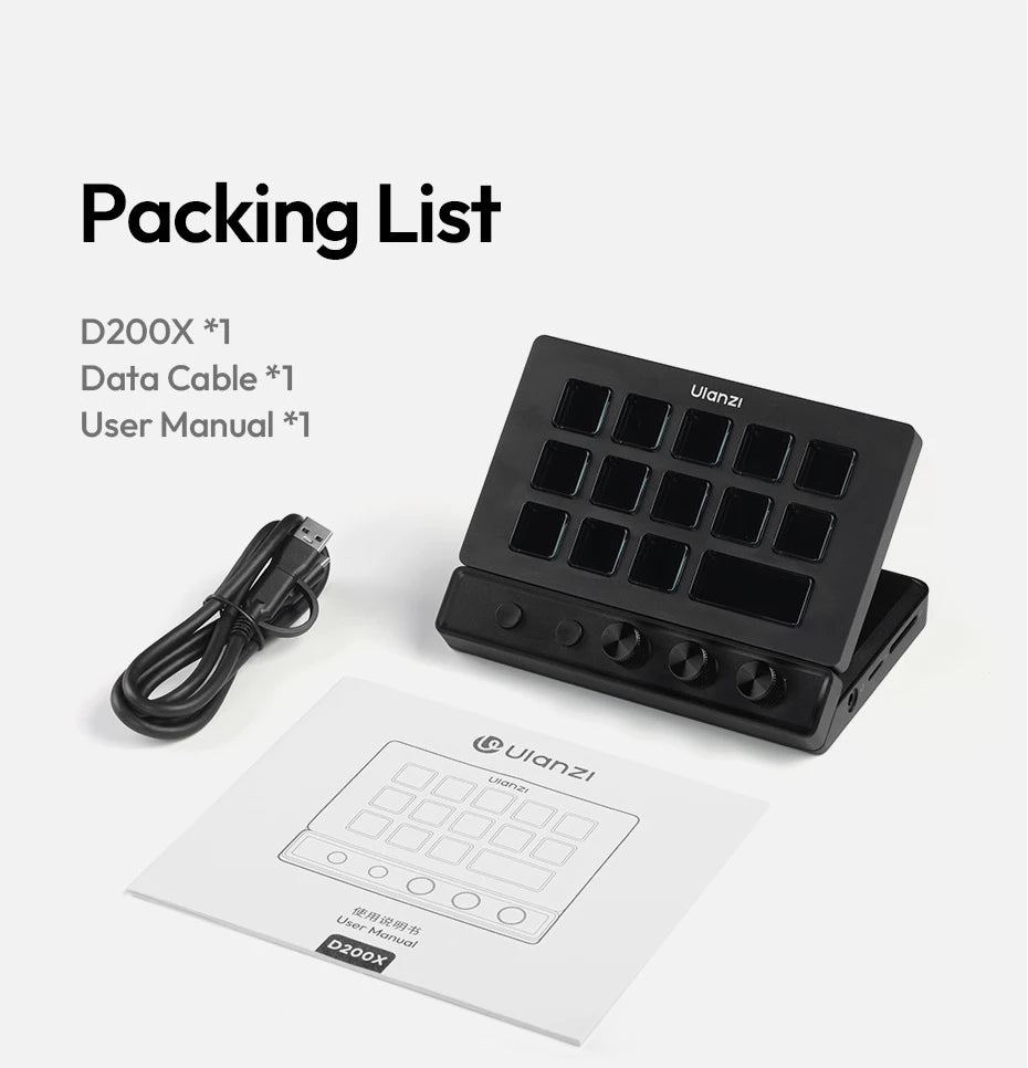 Ulanzi D200X All-in-One Creative Deck Desktop Control Hub for Video Photo Editing Smart Lighting Livestream Console Ecosystem