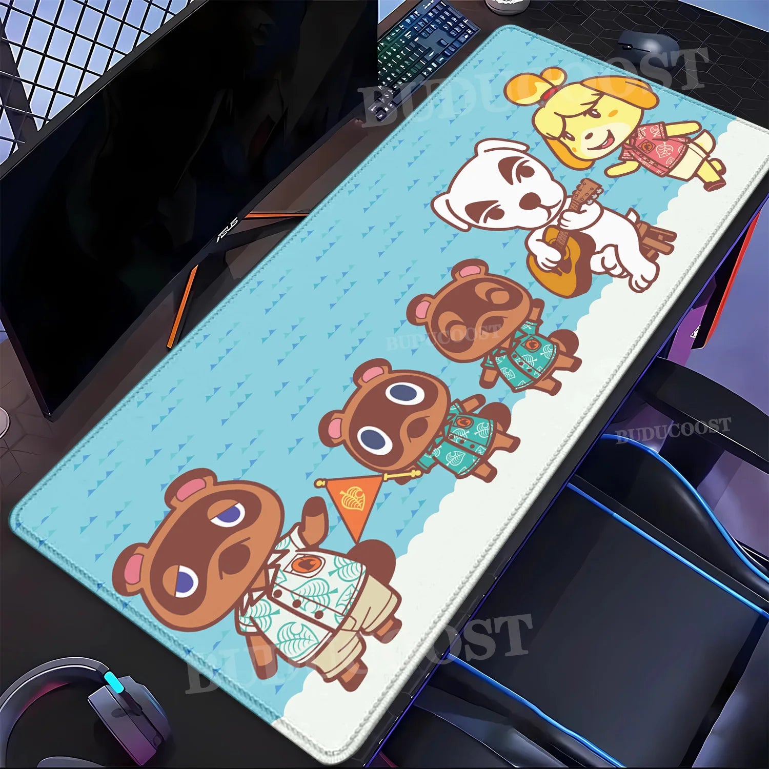 Large Kawaii Mouse Pad Non-Slip Gaming Cute Cartoon A-Animals Laptop Gamer Crossing Mousepad HD Printing XXL 400x900mm Desk Mat