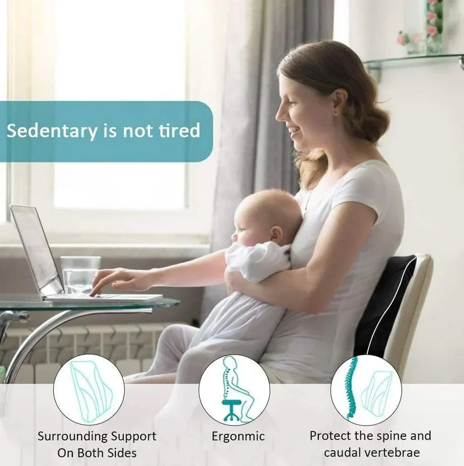1pc Lumbar Support Pillow for Lower Back,Posture,Memory Foam Cushion with Adjustable Spinal, Breathable Mesh Cover
