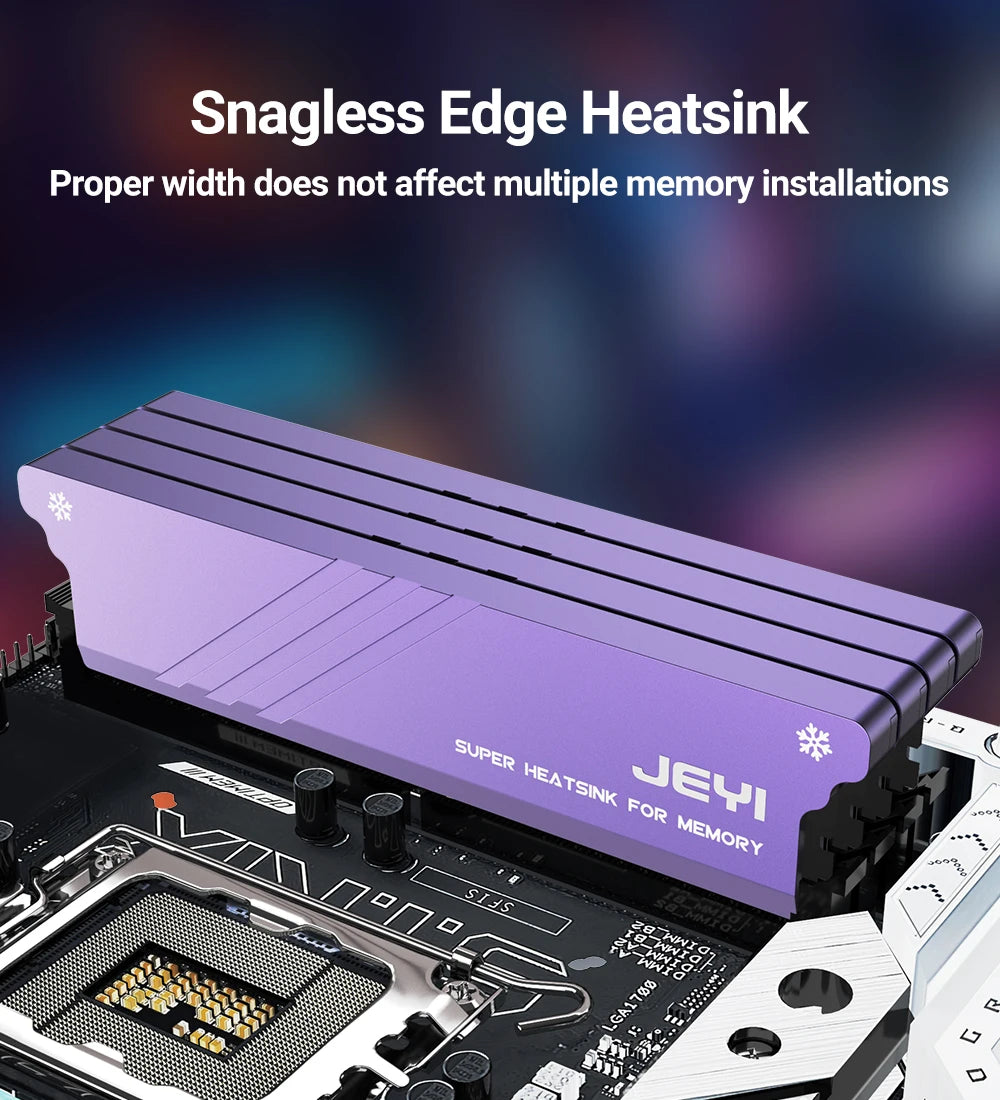 JEYI DIY Memory RAM Heatsink With Thermal Pads, Desktop RAM Cooler DDR Radiation Dissipate for PC DDR2/DDR3/DDR4/DDR5