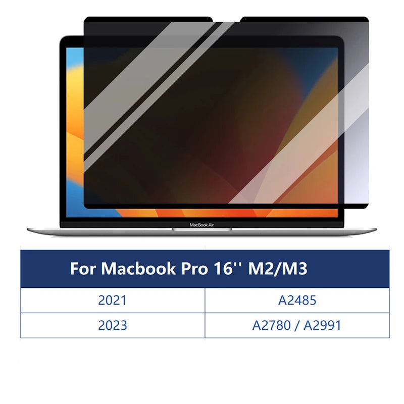New Magnetic Privacy Filter for Macbook Air 13 Air 15 M3 M2 M1 Pro 13 14 16 Inch Screen Protector Film Anti-spy Anti-peep/Glare