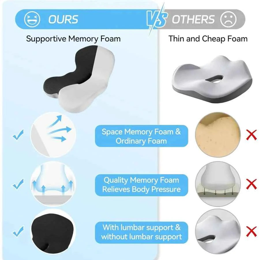 Memory Foam Cushion Interior Accessories Pillow Car Seat Waist Pillow Lumbar Support Office Pillow Chair Cushion