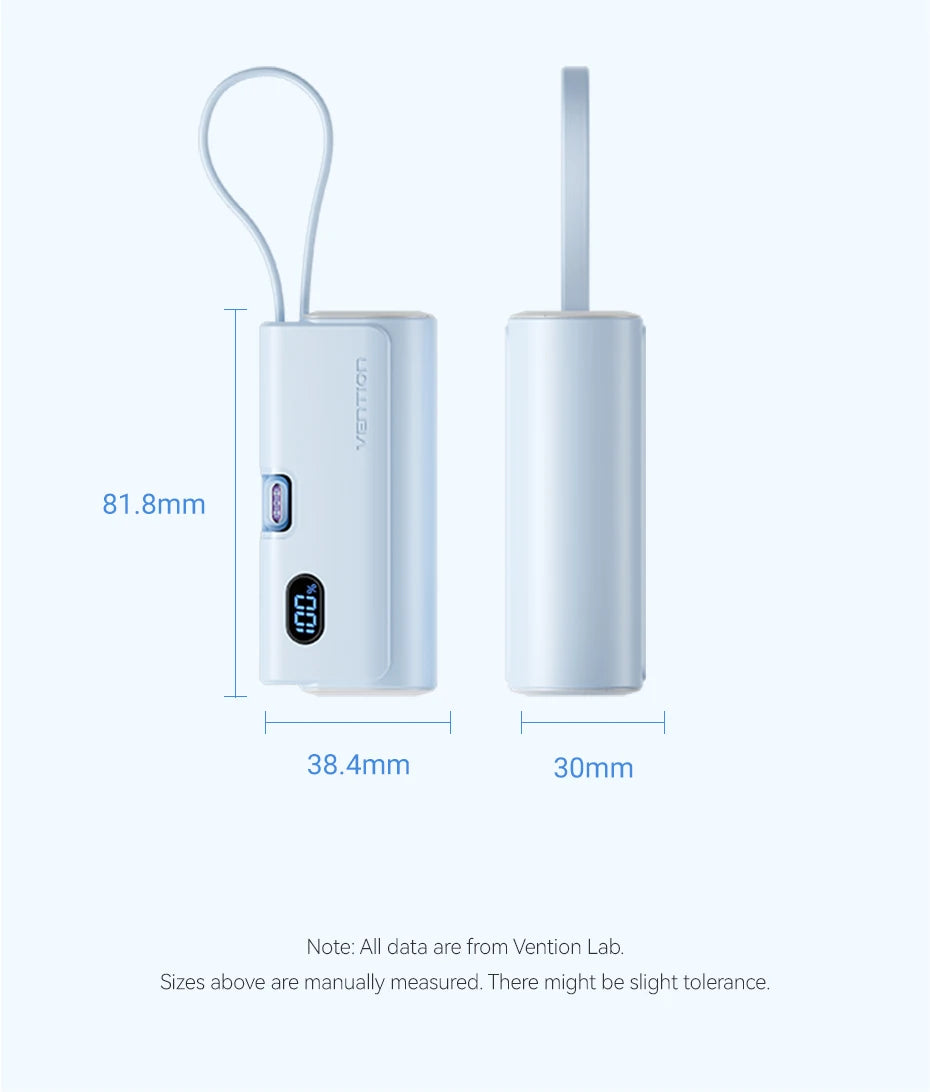 Vention Power Bank 4800mAh PD 22.5W Fast Charging Mini Portable PowerBank for iPhone 15 14 13Pro Max Xiaomi Huawei Phone Charger