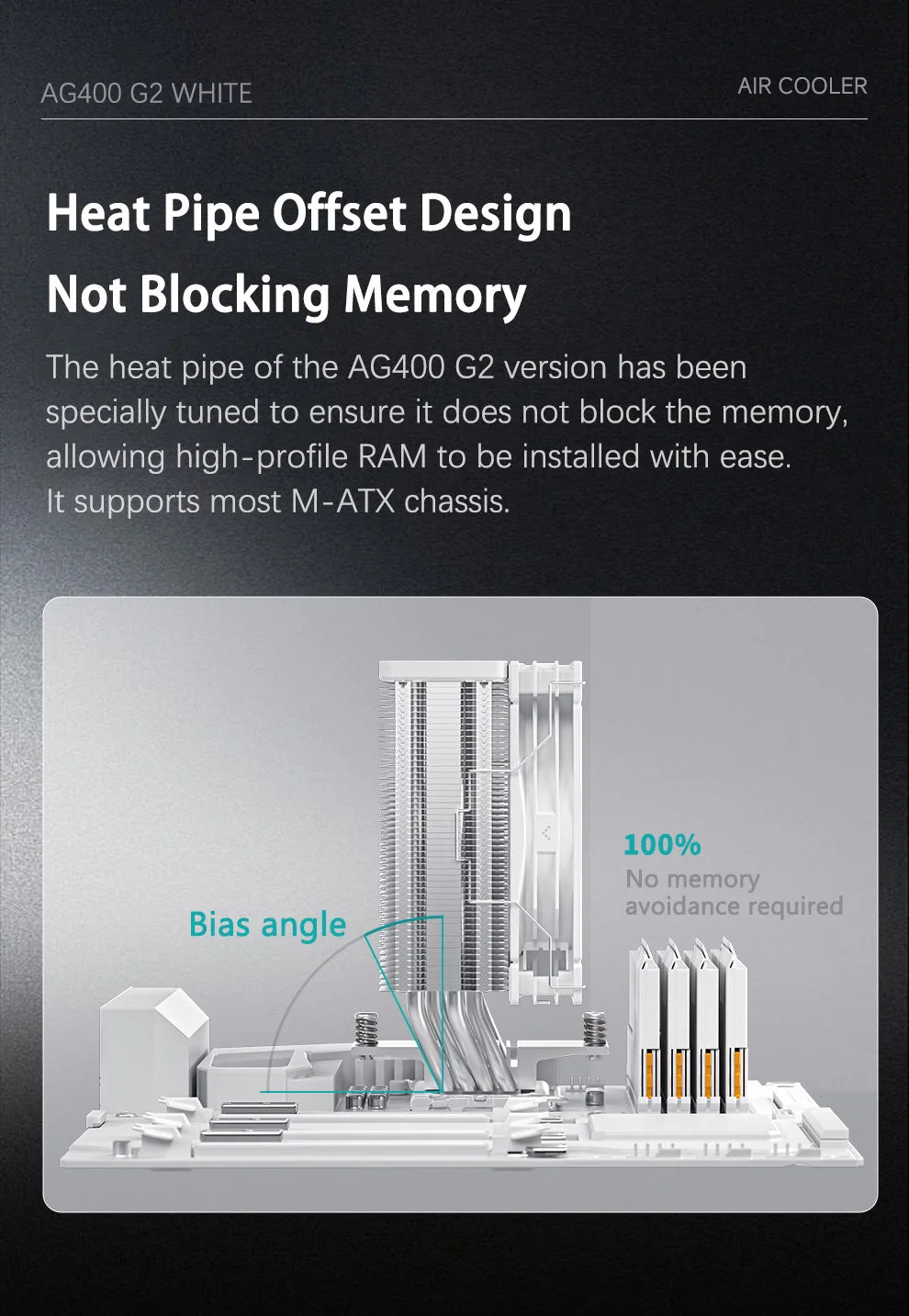 DEEPCOOL AG400 4 Heat Pipe CPU Air-Cooled Cooler ARGB PWM TDP 220W CPU Radiator for LGA1700 1200 115X 1151 1155 AMD AM4 AM5
