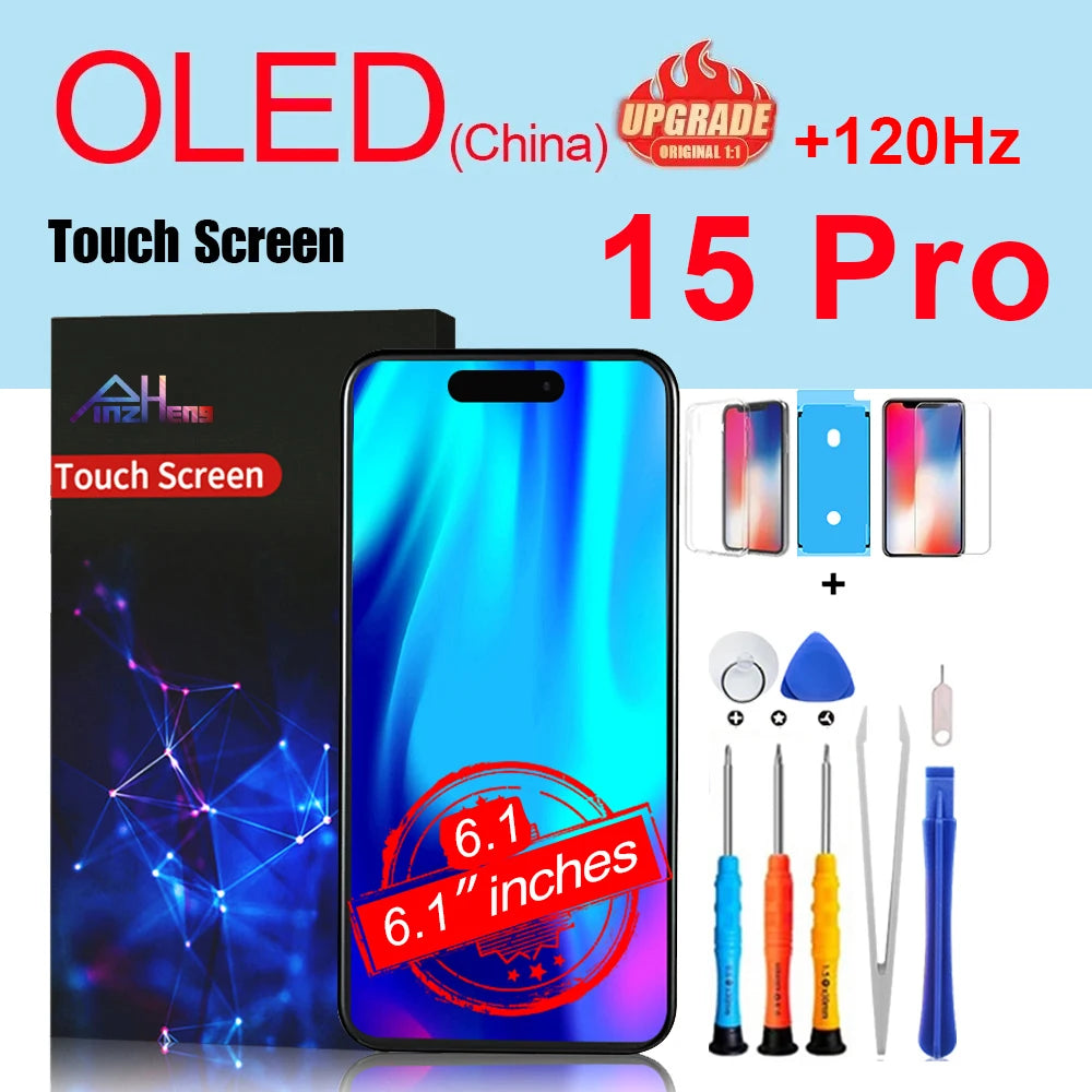 PINZHENG High Quality Screen INCELL LCD OLED For iPhone 14 Pro 15 Plus 13 Pro Max Display For iPhone Replacement With Tools