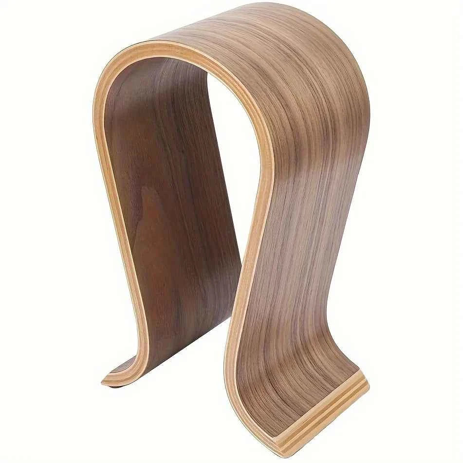 TTAKA7 U-Shape Wooden Headphone Stand – Retro Walnut Desk Holder