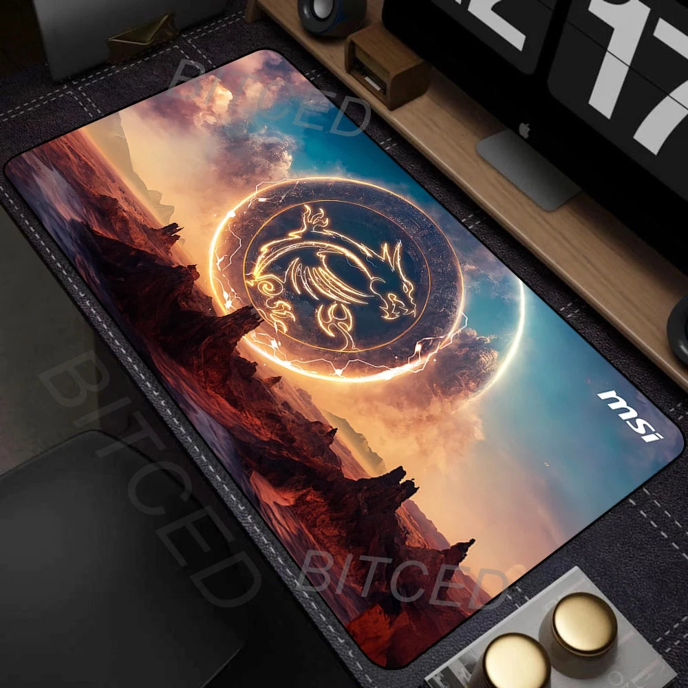 MSI Table Mat Mouse Pad Desk Mouse Pad Cute HD Desk Pad Extended Gaming Keyboard Mats Large XXL Gamer Mousepad 90x40