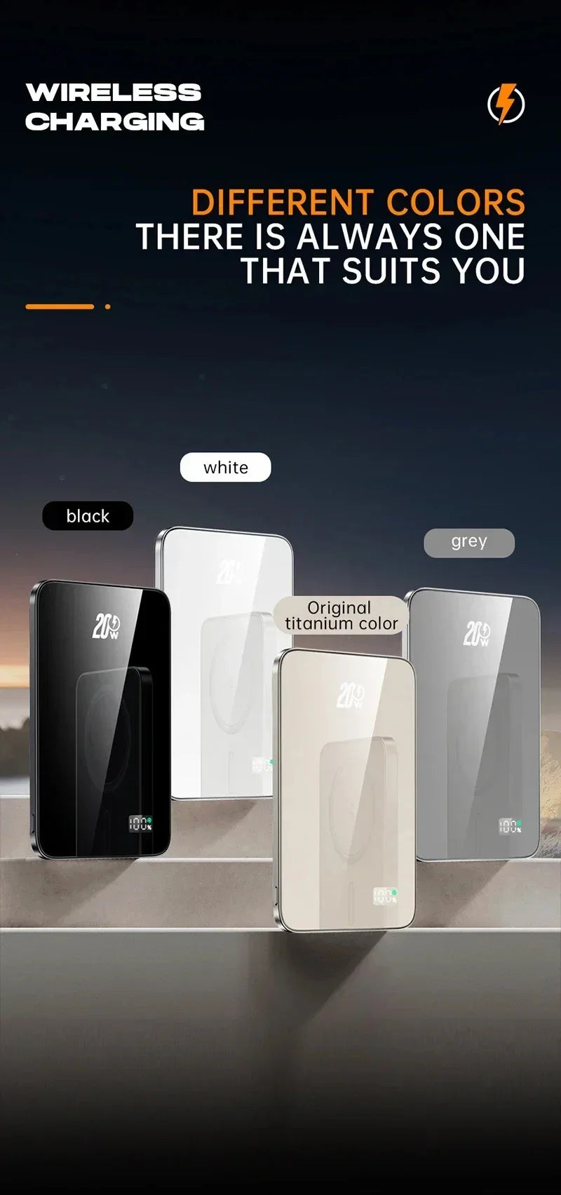 10000mAh Magnetic Power Bank 20W Wireless Powerbank Slim Portable Battery Charger for MagSafe iPhone 16 15 14 13 iWatch Samsung