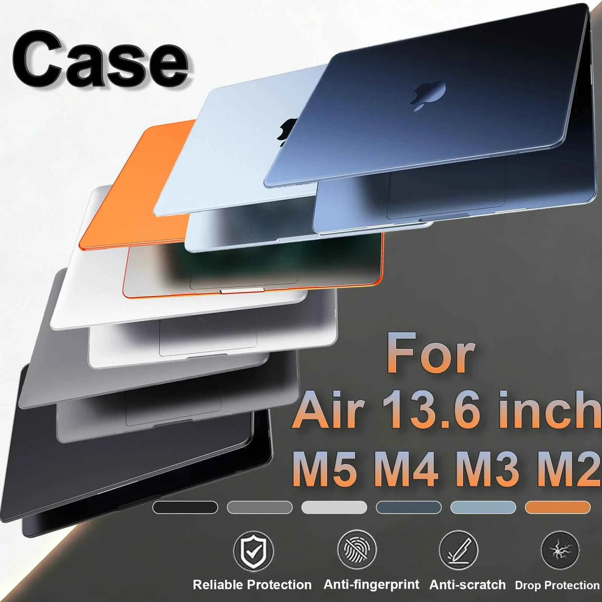 Matte Laptop Case For MacBook Air 13.6 inch Case M5 M4 M3 M2 2026-2022 Release Model A3240 A3113 A2681,For MacBook Accessories