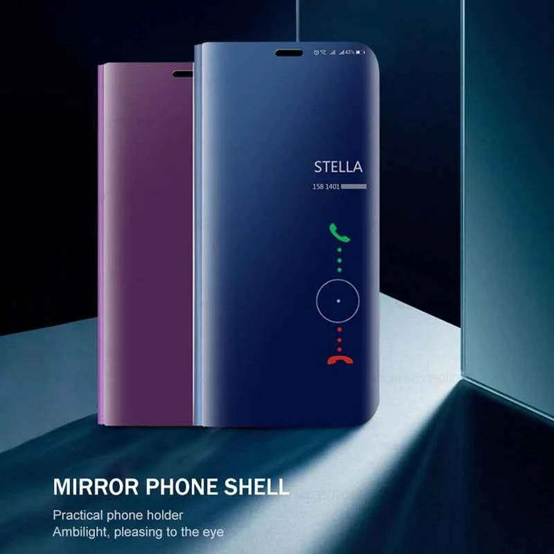 Smart View Mirror Leather Flip Case for Samsung Galaxy S26 Ultra Sumsung Samsang S 26 Plus S26Ultra S26+ 5G Magnetic Stand Coque
