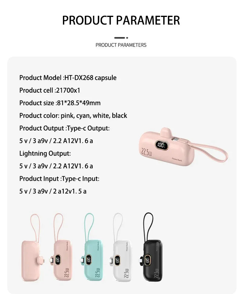 Lenovo Mini Convenient Mobile Power Bank 30000mAh Portable Fast Charging Suitable For iPhone For Samsung External Battery 2026