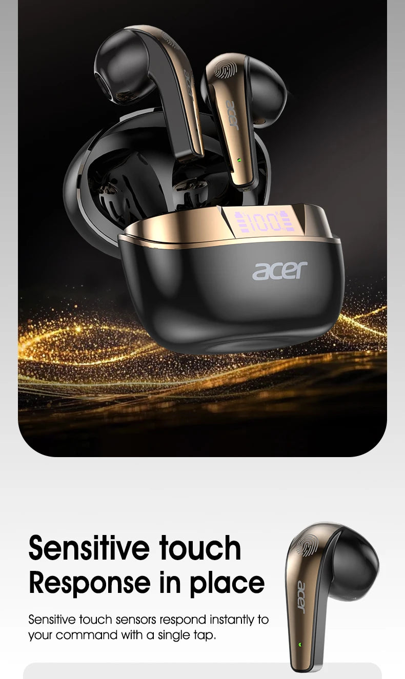 [Official Acer Product] Ohr554 New Wireless Bluetooth Headphones In-Ear Design Comfortable for Wearing Sports Running Calls Noise Reduction Stereo Sound Quality