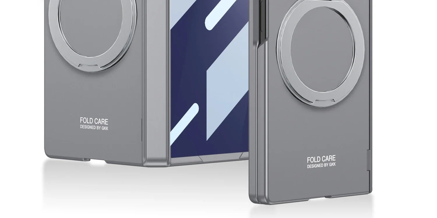 Magsafe Rotating Bracket Case For Samsung Galaxy Z Fold 7 Skin-feel Matte With Glass Film ZFold7 Magnetic Hinge Protective Cover