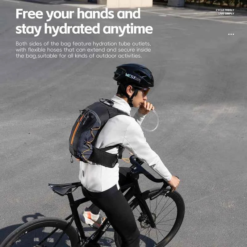 WEST BIKING 10L Cycling Backpack Lightweight Outdoor Sports Running Hiking Climbing Hydration Bag Waterproof Flodable Travel Bag