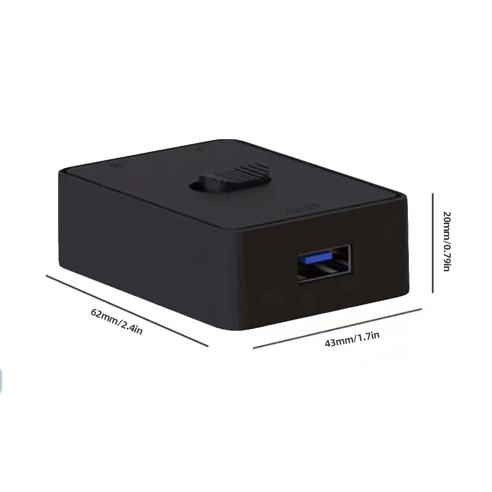 USB 3.0 Switch 1x2/2x1 USB Hub Bidirectional 2 in 1 Out Switcher USB2.0 Extender Shared Controller for PC Keyboard Mouse Printer