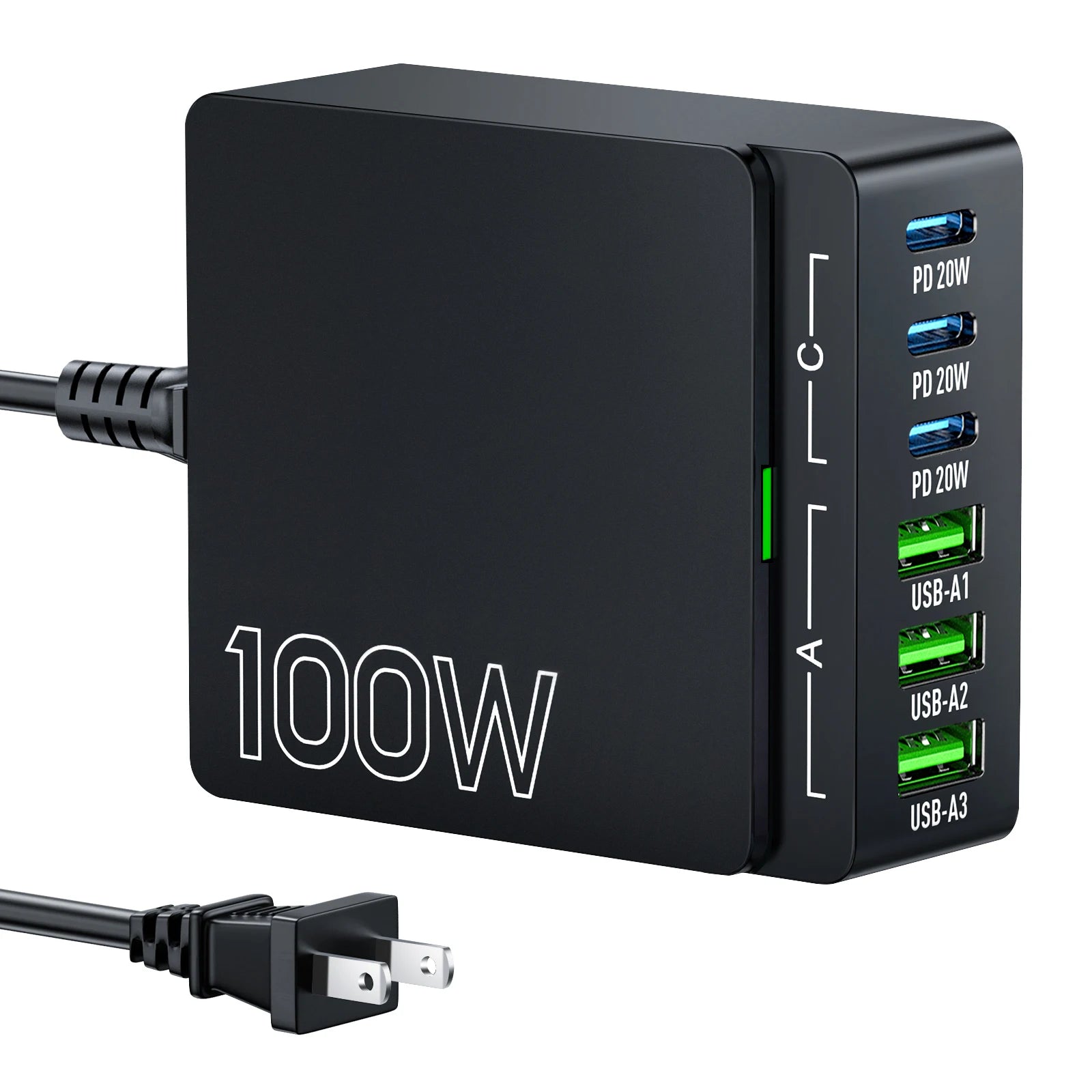Iseyyox 6-in-1 USB Charging Station (Model: LS-LS100-B-US)