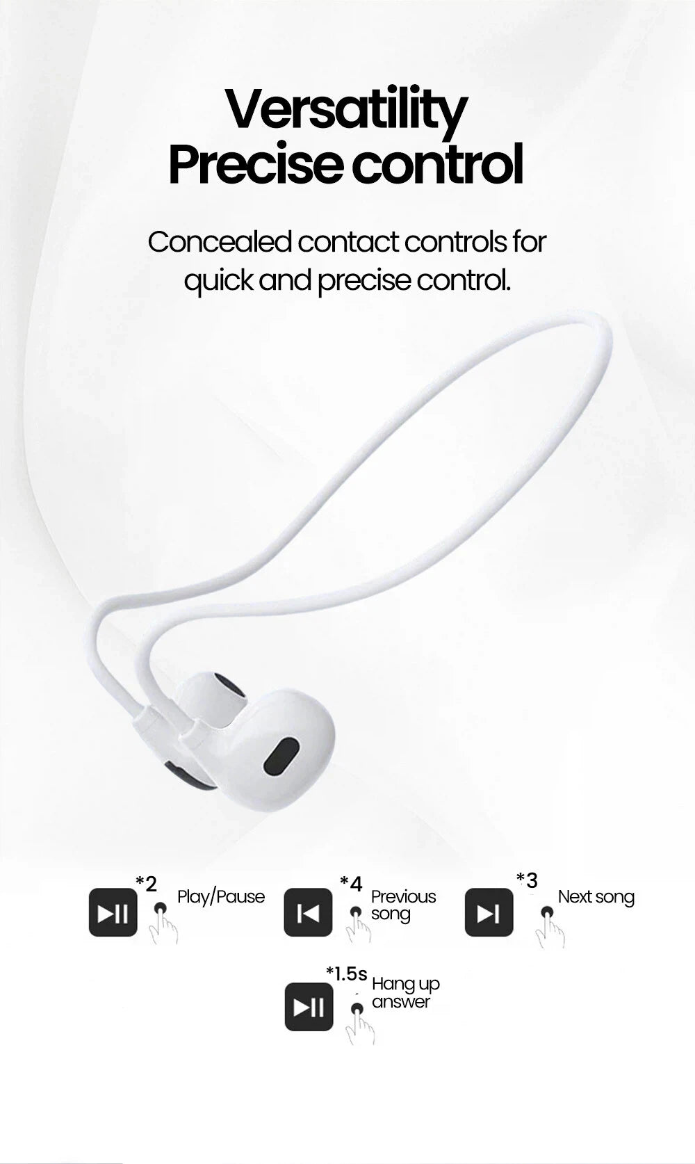 Olaf Sport Bluetooth 5.3 Headphone Wireless Open Air Conduction Earphones Hifi Stereo Sound Sport Gaming Headset  For Phone