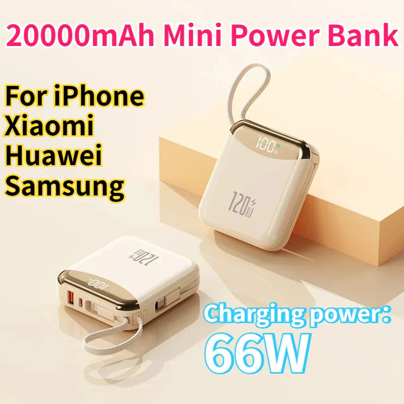 66W 20000mAh Mini Power Bank Fast Charge Powerbank CCC Chinese Certification External Battery for iPhone Xiaomi Huawei Samsung