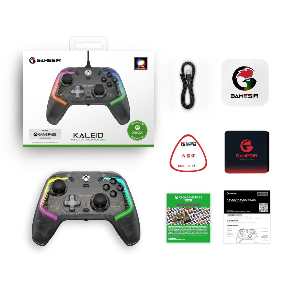 GameSir Kaleid Xbox Controller Wired Gamepad for Xbox Series X, Xbox Series S, Xbox One Game Console, with Hall Effect Joystick