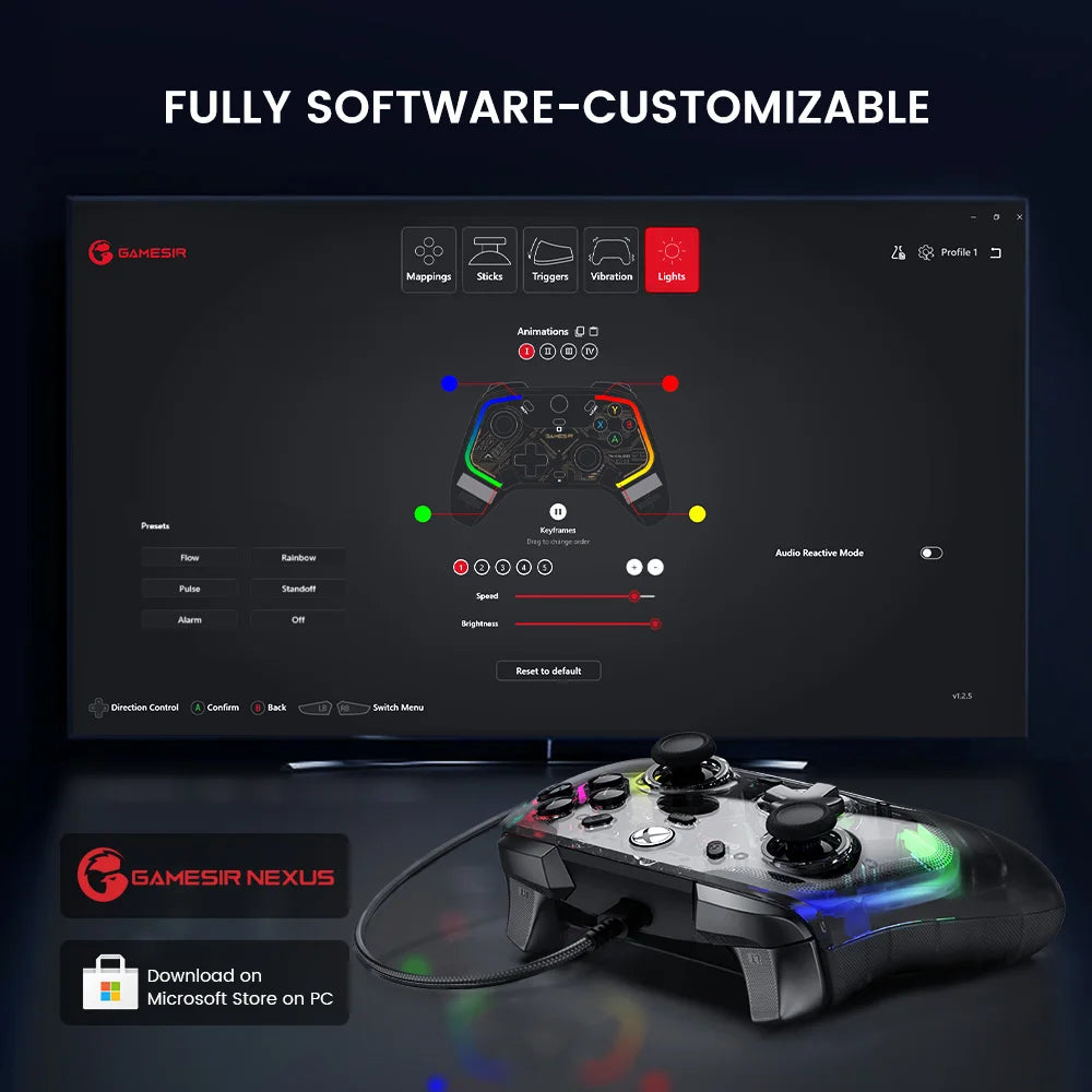 GameSir Kaleid Xbox Controller Wired Gamepad for Xbox Series X, Xbox Series S, Xbox One Game Console, with Hall Effect Joystick