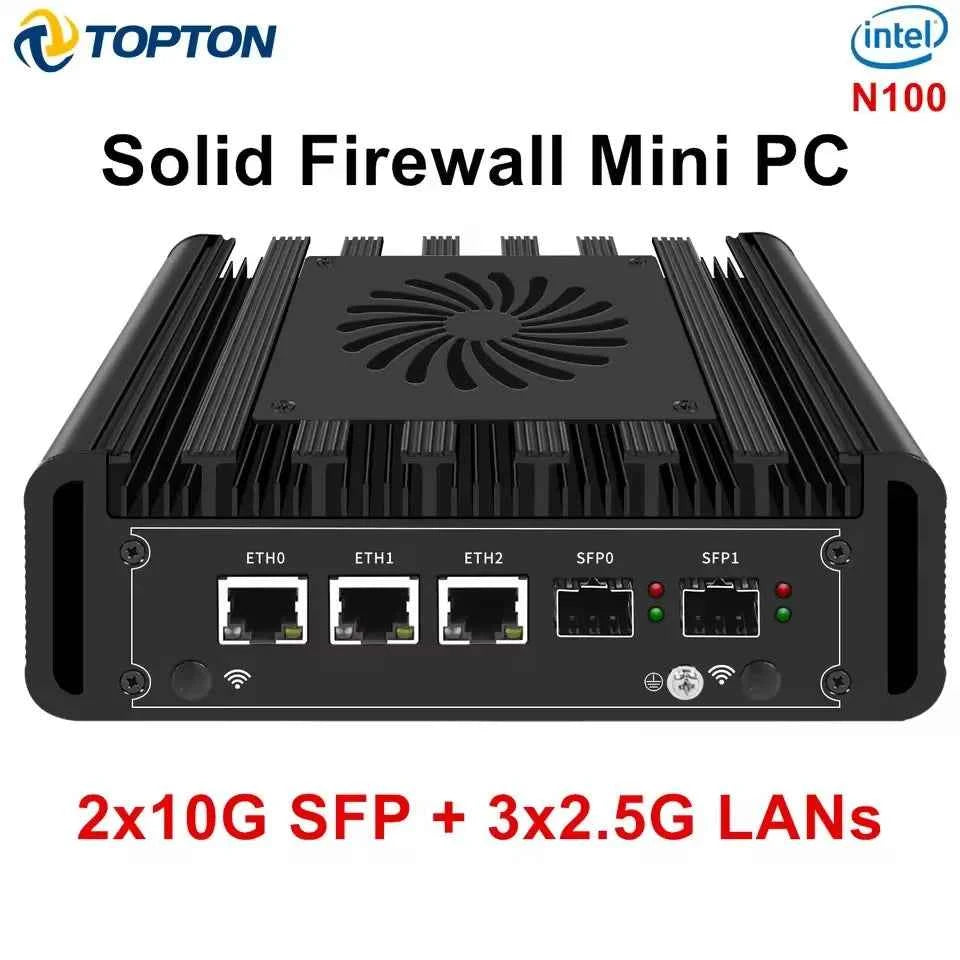 2x10G SFP+ 3x2.5G i226-V Lans Solid Firewall Mini PC Intel i3 N305 N150 DDR5 NVMe Proxmox pfSense OPNsense Home Server Host