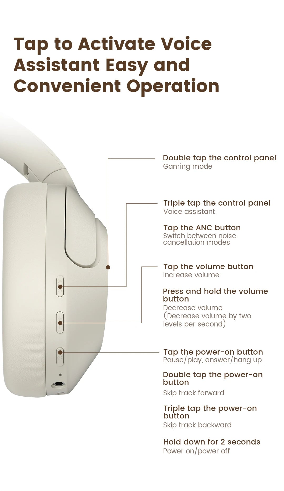 HAYLOU S35 ANC Wireless Bluetooth Headphones 42dB ANC ENC Over-ear Headphone Noise Cancellation 60H Playtime Earphones Men Women