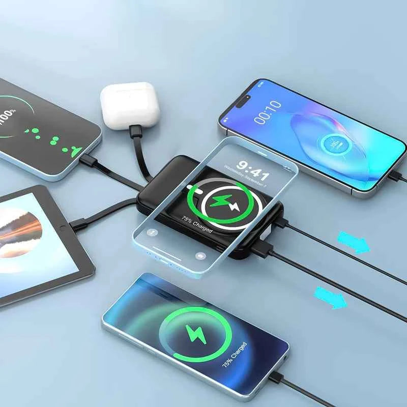 10000mAh Wireless Magnetic Power Bank Portable 22.5W Fast Charging For iPhone 17/16/15/14/13/12 Series Mobile Power with Back Clip and Bracket Desktop Charger