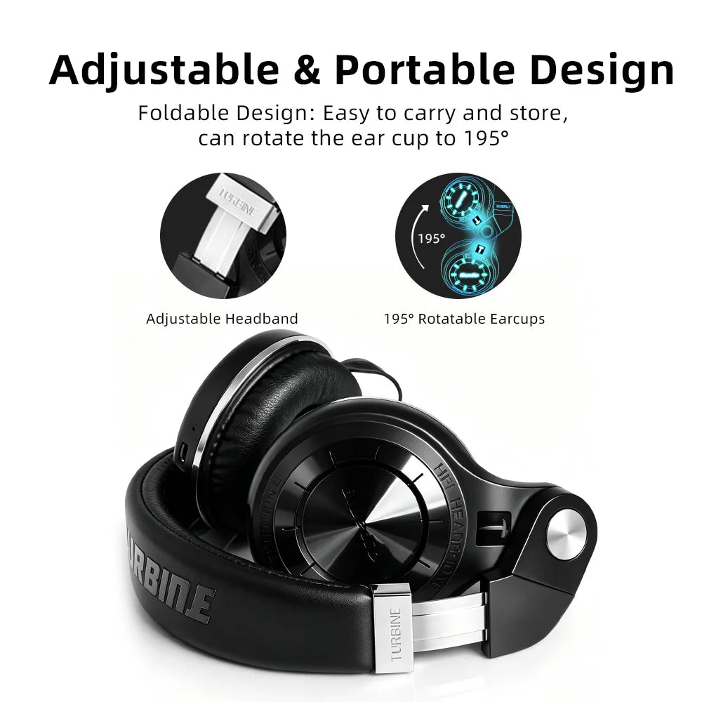 Bluedio T2+ Bluetooth Headphone Wireless Headset Foldable Sports Earphone Bluetooth 5.4 HIFI Sound 57mm Strong Bass SD Card Slot