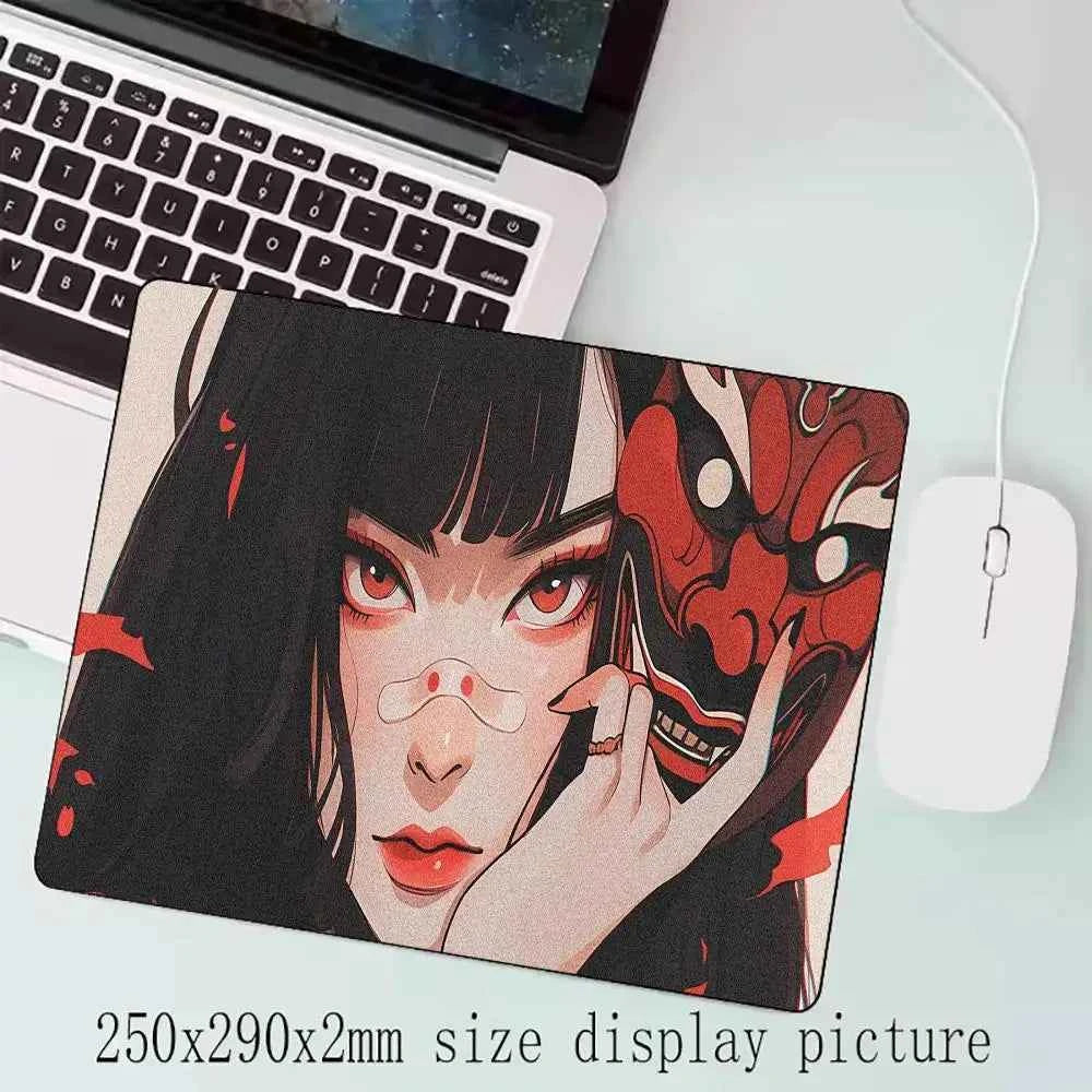 Mask anime girl Mouse Pad Large Computer Office Game Table Mats XXL Rubber Anti-slip Gaming Keyboard Mousepads Long Desk Pads
