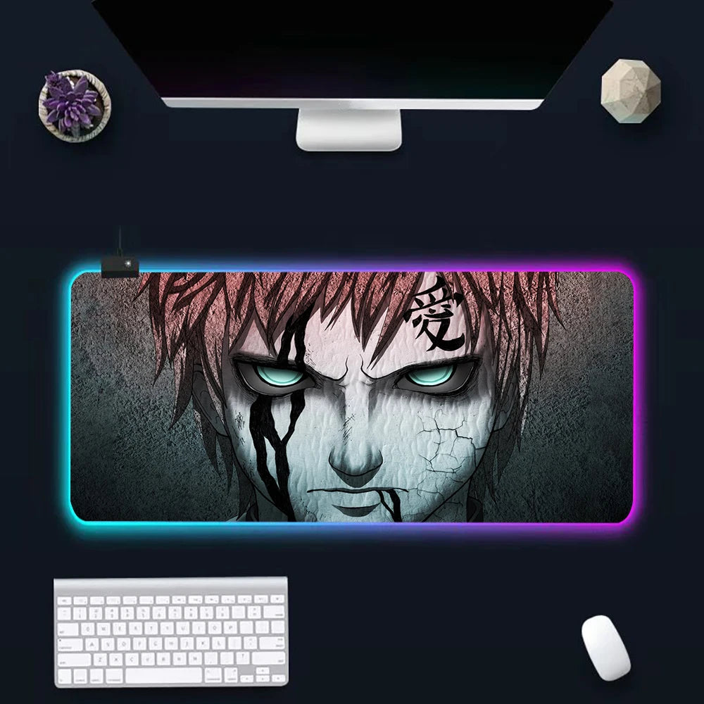 Anime N-narutos RGB Pc Gamer Keyboard Mouse Pad Mousepad LED Glowing Mouse Mats Rubber Gaming Computer Mausepad - WinSupport Tech