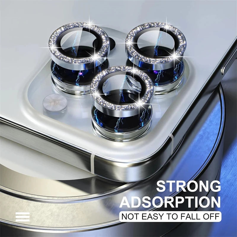 Camera Lens Protector For iPhone 17 Pro Max 17Air 17Pro 15 16 Pro Max Diamond Metal Protective Glass For iPhone 14 15 Plus Lens