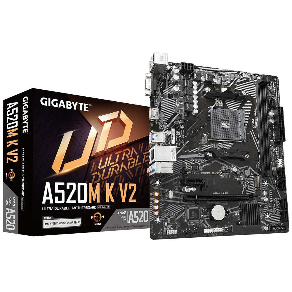 GIGABYTE A520M Motherboard A520M K V2 Motherboard AM4 DDR4 Micro-ATX M.2 NVMe support Ryzen 5 5600G Ryzen 5 5700G 3800 cpu new - WinSupport Tech